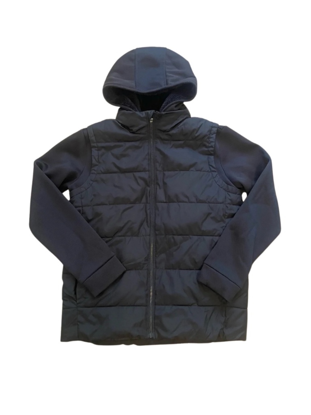 Old Navy Black Hooded Quilted Puffer Jacket 14-16 #0046